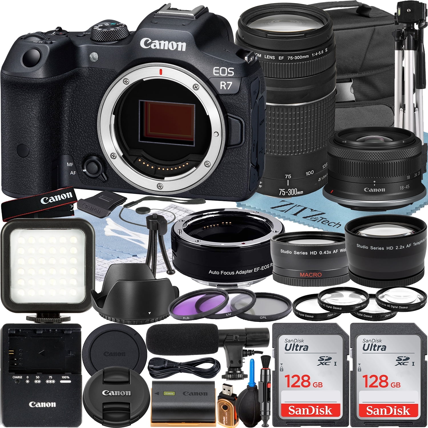 Canon EOS RP Mirrorless Camera Renewed Bundle With 50mm & 75-300mm Lenses + Accessories