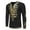 Black, variant on Men's African Ethnic Hidden Button Short Sleeve Shirt Metallic Gold Printed Dashiki Black 4(M)