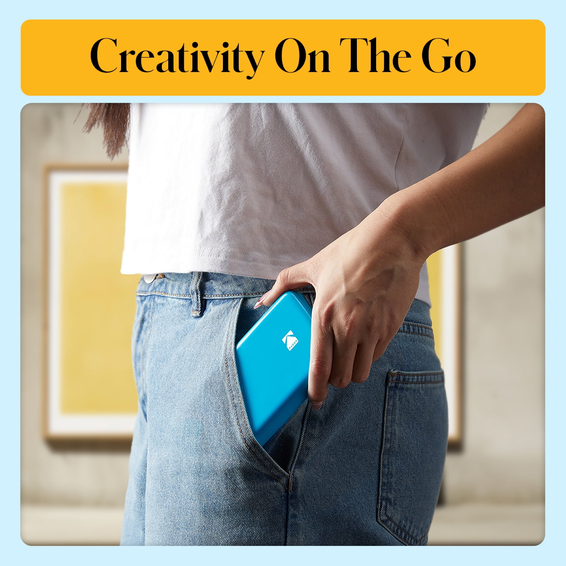 Kodak Step Mobile Instant Photo Printer 2x3" (Blue), Compatible with iOS, Android & Bluetooth