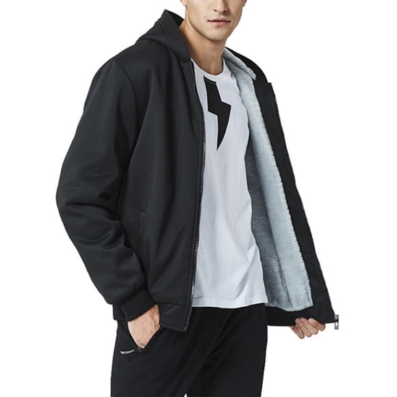 UKAP Mens Winter Workout Colorblock Fleece Hoodie Outwear Full Zip Warm Grueso Forrado Abrigos Chaquetas de manga larga resistentes al viento