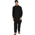 thumbnail image 1 of Royal Kurta Mens Cotton Linen Pathani Suit (38, Black), 1 of 1