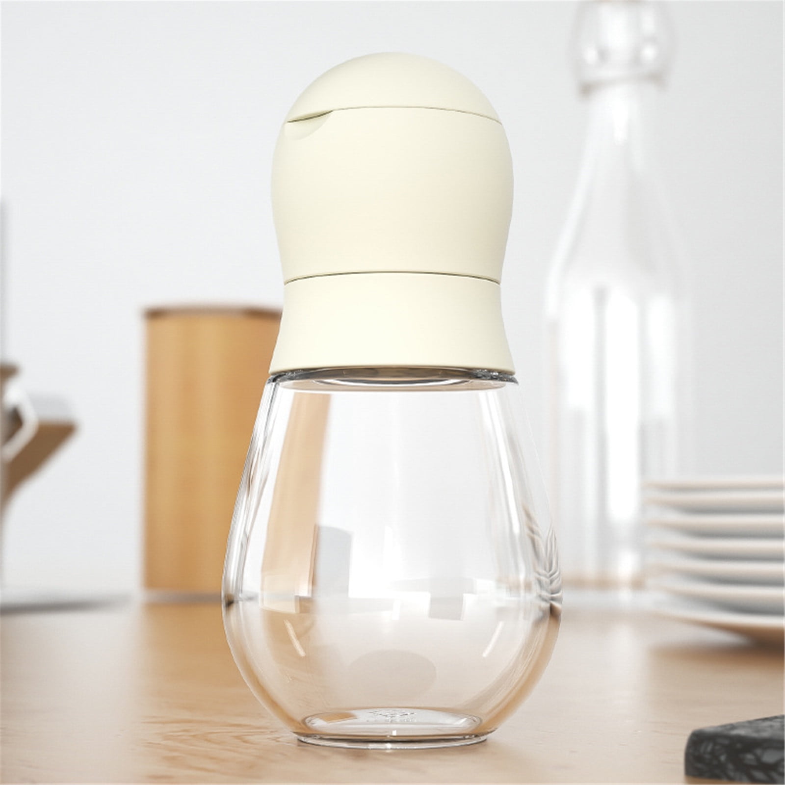 JilgTeok 4 Packs Manual Salt and Pepper Grinder Cylindrical Clear Acrylic Manual Pepper Grinder Spice Shakers Kitchen Gadgets