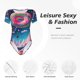 thumbnail image 4 of Fotbe Colorful Donut Body de Mujer con Cuello Redondo y Mangas Cortas, Sin Mangas Ajustado, Suave, Cómodo y Básico-Medium, 4 of 7
