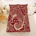 thumbnail image 5 of Homewish Vintage Boho Paisley Bed Sheets,Bohemian Exotic Style Full Size Sheets,Red,4pcs,1 Flat Sheet, 1 Fitted Sheet and 2 Pillowcases, 5 of 6