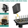 thumbnail image 3 of Compact Dish Drying Rack,Small Dish Rack for Kitchen Counter, Dish Drainer with 360° Rotatable Spout,Plate Rack, Dish Strainer with Cutlery Holder for Pots, Fork & Knives Space Saving, 3 of 13