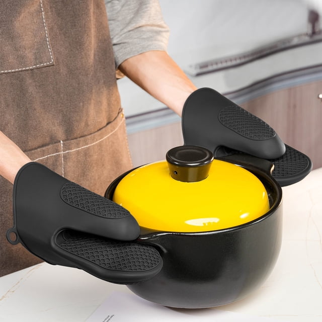 Guante de silicona resistente al calor para horno | Almohadilla de silicona gruesa y antideslizante | Guante de cocina con protección térmica | Guante de cocina duradero y resistente a quemadura