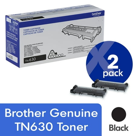 Brother Genuine TN630 2-Pack Standard Yield Black Toner Cartridge with approximately 1,200 page