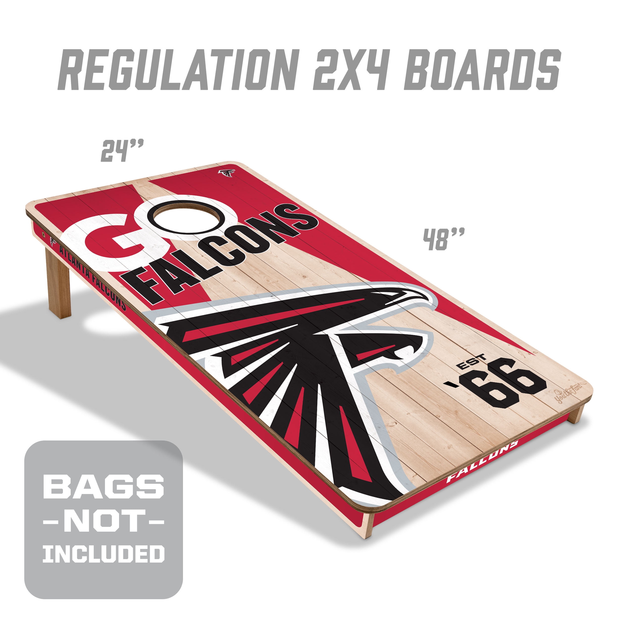 YouTheFan NFL Atlanta Falcons 2' x 4' Cornhole Game No Bags