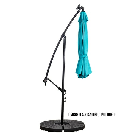 Sun Ray - 10' Offset Aluminum Solar Umbrella - Royal BLue