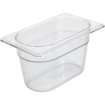 TrueCraftware- 1/9 Size 4” Deep Food Pan Polycarbonate Clear Color- Food Storage Containers Plastic Food Pan Restaurant Commercial Hotel Pans for Food Prep Fruits Vegetables Beans Corns