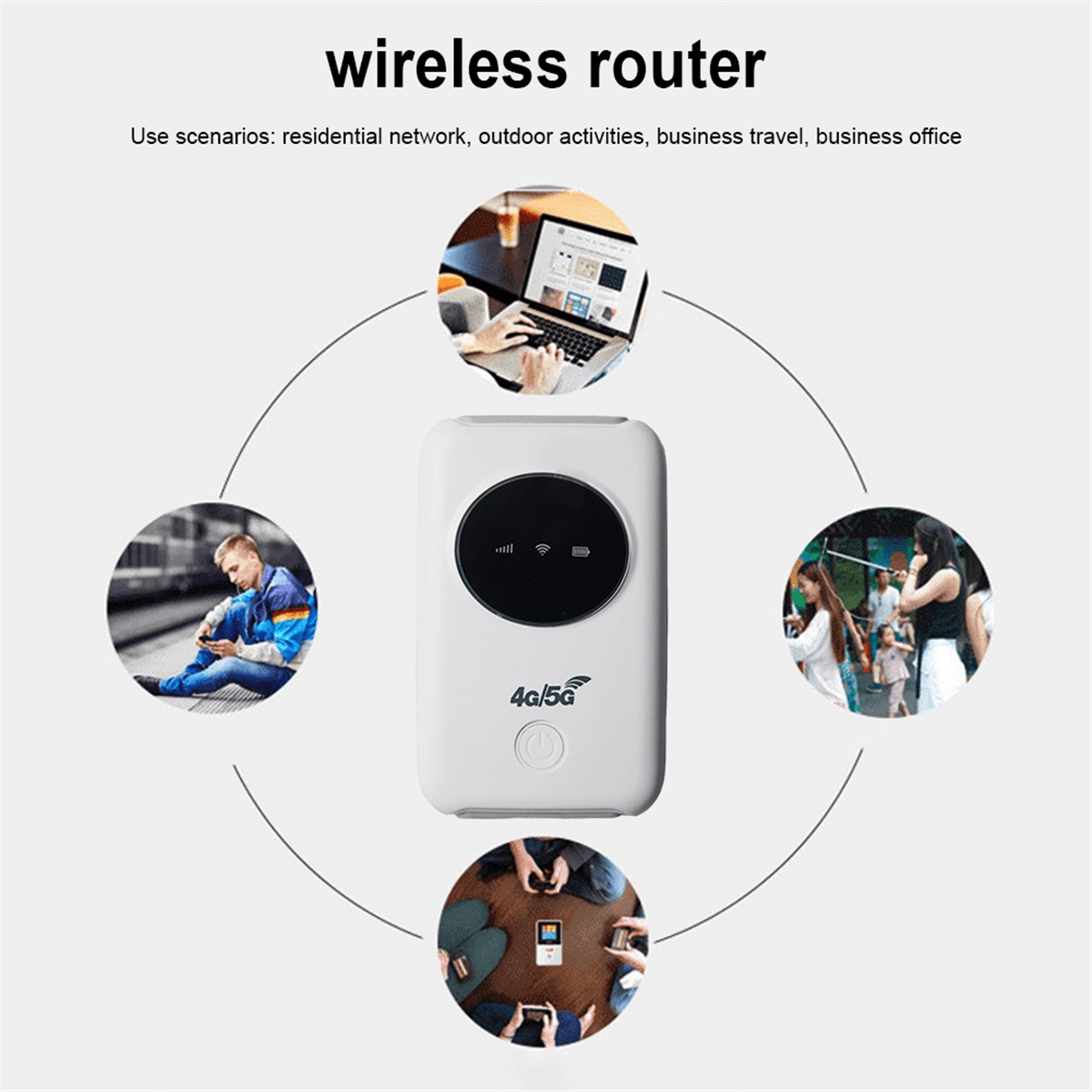 H808+ Mobile WiFi Router 4G Lte 150Mbps Portable Pocket Modem Mini Router with SIM Card Slot Hotspot for Outdoor Travel
