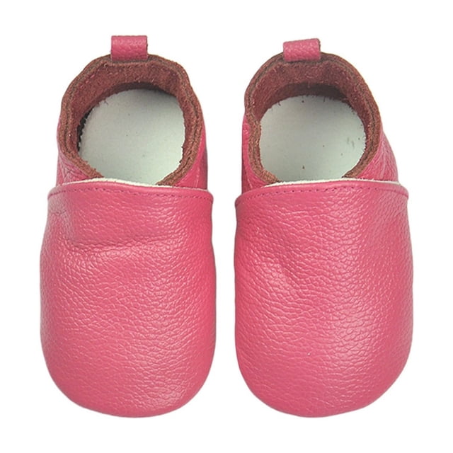MIASHUI Chaussures de Bébé Rampantes pour Filles et Garçons Premiers Pas en Cuir, Rouge, 0-6 Mois