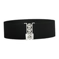 thumbnail image 2 of Segolike Wide Elastic Belt Dress Belt Simple Decoration Cinch Stretch Girdle Elegant Solid Color Waistband Waist Belt for Women Ladies Black, 2 of 8