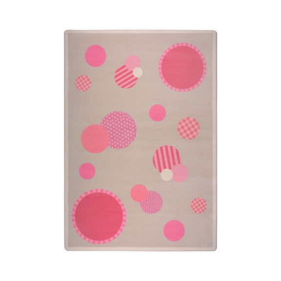 Joy Carpets Baby Dots 3'10" x 5'4" Area Rug In Color Pink