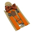 thumbnail image 2 of Conjunto de tirantes y pajarita para niños y niñas. Incluye clips metálicos para pantalones pantalones, ideal para fiestas de disfraces eventos Naranja, 2 of 10
