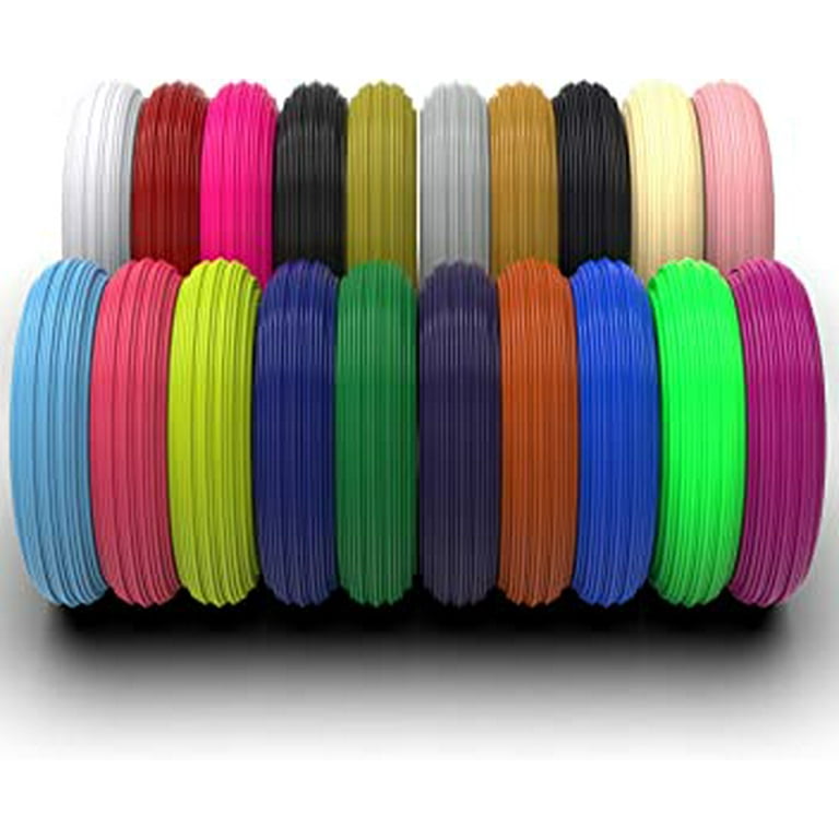  ATARAXIA ART 3D Pen PLA Filament Refills 1.75mm,24 Colors Each  Color 5meter/16.5 Feet Total 394 Feet, with 3D Stencils Book,Reusable  Colorful 40 Pattern Printing Paper, Clear PVC Pad & 2 Finger