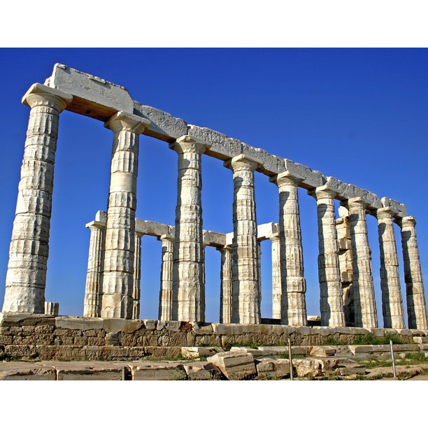 Poseidon Temple Greece Ancient Inch By 30 Inch Laminated Poster With Bright Colors And Vivid Imagery Fits Perfectly In Many Attractive Frames Walmart Com Walmart Com