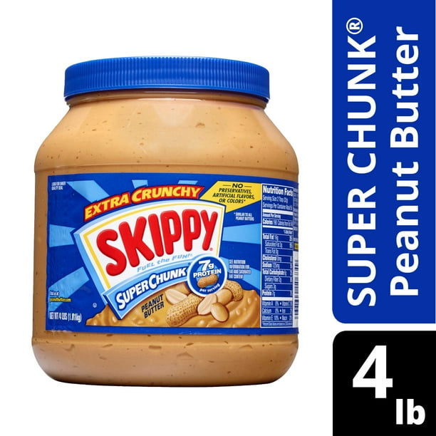 Skippy Super Chunk Peanut Butter Spread Extra Crunchy 7 G Protein Per Serving 64 Oz Walmart Com