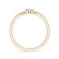 thumbnail image 2 of Angara Natural 0.2 Ct. Aquamarine with Diamond Heart Ring in 14K Yellow Gold for Women (Ring Size: 11.5), 2 of 9