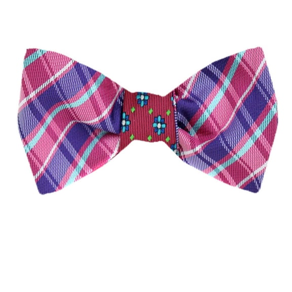 BuyYourTies - FBTZ-R-24 Mens Aficionado 2 Sided Self Tie Bow Tie Pink Purple Blue