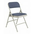 thumbnail image 2 of (4 Pack) NPS 2200 Series Deluxe Fabric Upholstered Double Hinge Premium Folding Chair, Imperial Blue Fabric/Grey Frame, 2 of 6