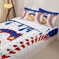 thumbnail image 3 of Homewish Cartoon S Letter Zipper Twin Comforter Sets with Fitted Sheet and 2 Pillowcases, Boys Baseball Game Zipper Bedding Set, Reversible, 4pcs, 3 of 6