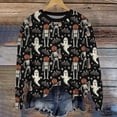 thumbnail image 4 of YVNAURA Women’s Casual Fall Halloween Graphic Crewneck Sweatshirt Oversized Long Sleeve Loose Fit Pullover Pumpkin Ghost Bat Print Spooky Top 1 Pack, Black,M, 4 of 6