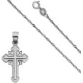 thumbnail image 5 of 14k White Gold Cross Religious Pendant Charm Singapore Necklace Chain (16), 5 of 5