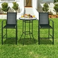 thumbnail image 2 of Spaco Outdoor Conversation Sets,Patio Furniture Sets,3 Pieces Outdoor Patio Bar Table Stool Set-Black, 2 of 12
