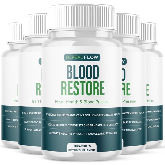 Herbal Flow Blood Restore Blood Balance Support Pills Advanced Formula Vitamin Supplement 300 Capsules
