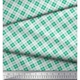 thumbnail image 3 of Soimoi Moss Georgette Fabric Diagonal Check Fabric Prints by Yard 42 Inch Wide, 3 of 3