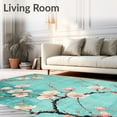 thumbnail image 2 of ODIKA 3'x5' Machine Washable Non-Slip Area Rug, Floral Cherry Blossom with Artistic Branch High Traffic Rug with Pad, Blue, 100593, 2 of 8
