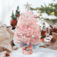 thumbnail image 5 of Mouliraty Tabletop Mini Christmas Tree with Lights, with Clear LED Lights Star Treetop and Ornaments Battery Operated Artificial Xmas Tree for Holiday Indoor Decor, Pink, 5 of 6