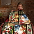 thumbnail image 5 of Santa Claus Christmas Blanket, Vintage Santa Holiday Throw, Cozy Fleece Blanket with Santa Reading List and Delivering Gifts, Festive Winter Decor, Birthday Christmas Gift for Adults Kids, Bed Couch, 5 of 6