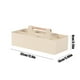 thumbnail image 3 of Caja de almacenamiento de sobremesa | Organizador rectangular de plástico con múltiples compartimentos | Portátil con mango de madera | Beige Blanco Gris | 32x15x8 cm | Contenedor de almacenamiento, 3 of 6