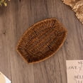 thumbnail image 4 of Cadancy Storage Baskets Woven Bread Rattan Tray Food Serving Bowl Kitchen Countertop Fruit Snack Container Farmhouse Home Dining Table Decor Organizer Accessories, 4 of 7