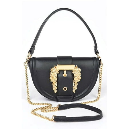 FASHNZFAB Motif Engraved Buckle Top Handle Convertible Bag