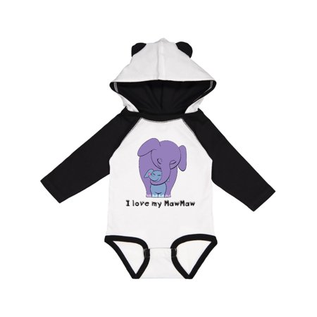 

Inktastic I Love my MawMaw Elephant Purple Blue Gift Baby Boy Long Sleeve Bodysuit