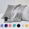 thumbnail image 2 of ANMINY Satin Pillowcase Set of 2 Queen Silk Bedding Pillowcases 30" x 20" Pillow Cover, Gray, 2 of 6