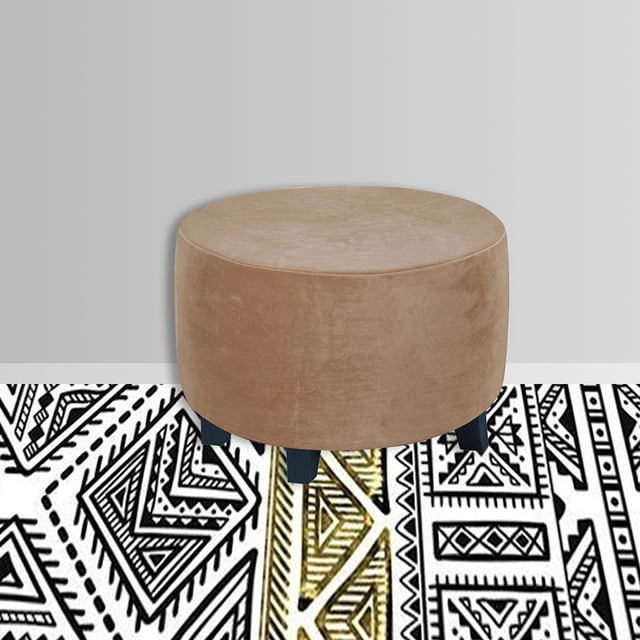 Housses Rondes pour Ottoman en Spandex Amovibles Couleur Cuir