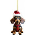 thumbnail image 4 of Christmas Dachshund Dog Tree Decorations,Cute 2D Acrylic Hanging Ornament,Flat Funny Sausage Dog Animal Pendant for Car Interior Home Holiday Party Wall Gifts,Christmas Clearance, 4 of 4