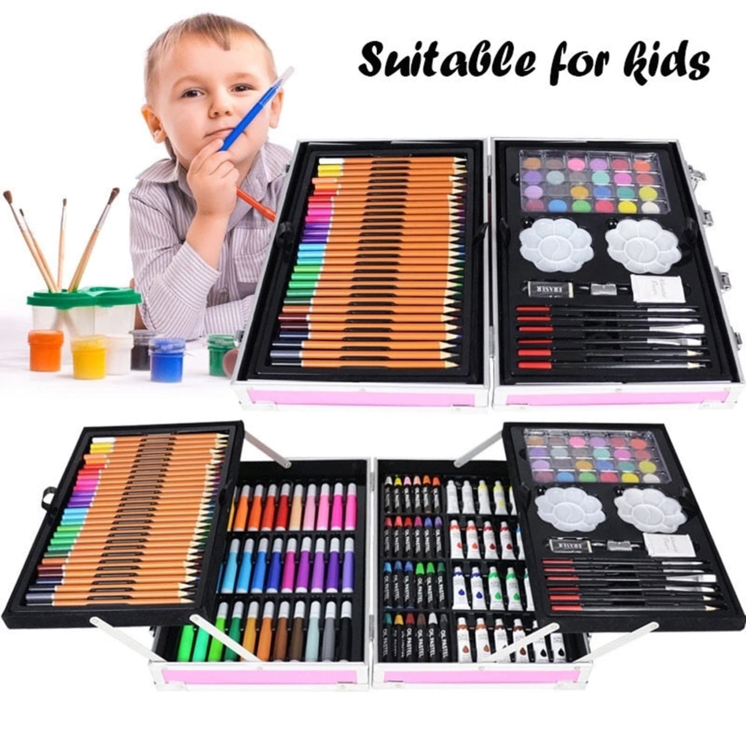 150PCS Art Drawing Set Kit For Kids Children Teens Adults Supplies Paint Pencil