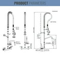 thumbnail image 5 of WOWOW Commercial Kitchen Faucet Wall Mount with Pre-Rinse Sprayer, 5 of 6
