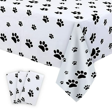 

3pcs Puppy Dog Paw Tablecloth Paw Party Table Cover for Arts & Crafts Plastic Dog Tablecover 54x108” for Puppy Paw Dog and Cat Theme Birthday Lets Pawty Party Supplies Decorations