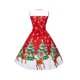 thumbnail image 2 of Lucakuins Vestido de mujer, vestido midi de encaje sin mangas con cuello redondo y estampado de estilo navideño para fiesta navideña Lucakuins  moda, 2 of 9