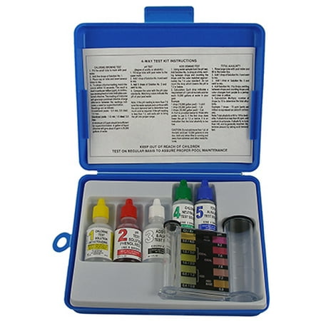2PK-5 Way Pool Test Kit Tests For Total Chlorine Bromine pH Alkalinity & (Best Way To Open A Pool)