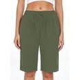 thumbnail image 2 of PPYOUNG Women's Bermuda Short Knee Lengh Comfy Drawstring Shorts with Pockets for Summer 2025, 2 of 5
