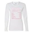 thumbnail image 2 of Wild Bobby Breast Cancer Survivor Nutrition Facts Breast Cancer Awareness Women Graphic Long Sleeve Tee, White, Large, 2 of 6