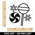 thumbnail image 2 of Holiday Christmas Peppermint Lollipop Candy Self-Inking Rubber Stamp Ink Stamper - Fuchsia Ink - Small 3/4 Inch, 2 of 7