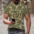 thumbnail image 1 of Ceisia Men's Camouflage Radial Floral Print Crew Neck T-Shirts, Stretchy Breathable Casual Short Sleeve Tops Gifts, 1 of 9